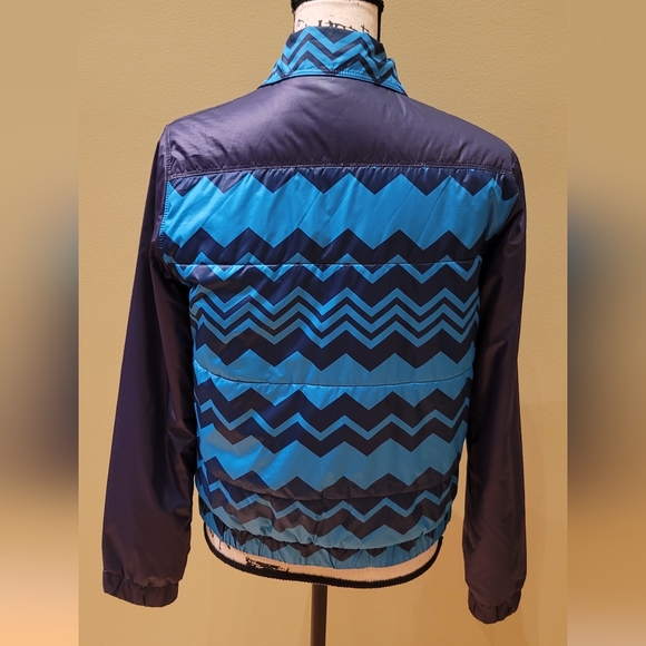 Missoni Blue Zig Zag Puffer Coat - Medium -Windbreaker Jacket - Picture 4 of 9
